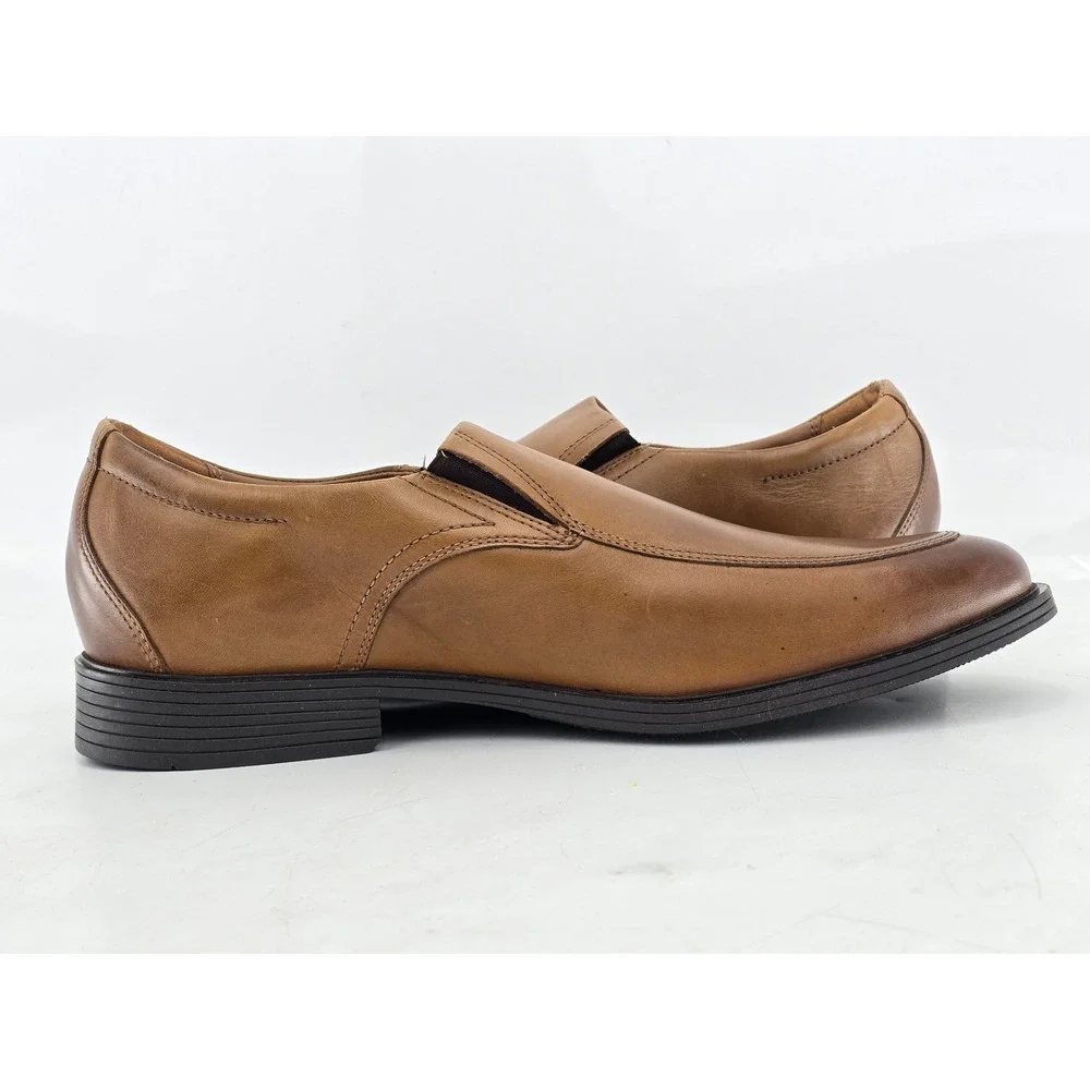Clarks Whiddon Step Mens Size 13 Tan Leather Slip On Loafers -Excellent